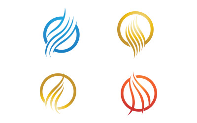 Logo del design dell&amp;#39;onda della linea dei capelli e vettore di simboli v55