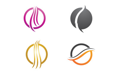 Saç çizgisi dalga tasarım logosu ve sembol vektörü v61