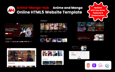 Anime&amp;amp;Manga-Hub – Інтернет-шаблон HTML5 веб-сайту з аніме та манги