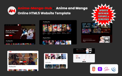 Anime&amp;amp;Manga-Hub - Szablon strony internetowej HTML5 z anime i mangą online