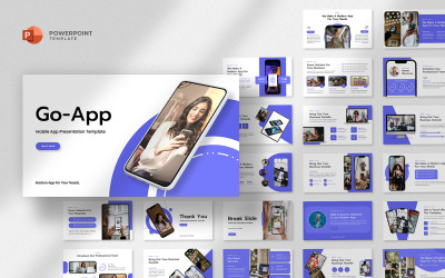 Go - Mobile App PowerPoint šablona