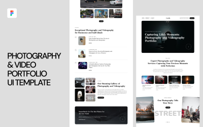 Modelo de interface do usuário de portfólio de fotografia e vídeo