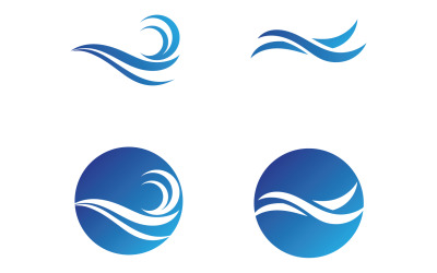 Vízi strand hullám logó vektoros tervezés v2