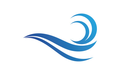 Water beach wave logotyp vektordesign v3
