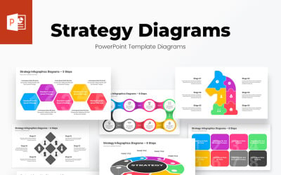 Diagramas de modelo de PowerPoint de infográficos de estratégia