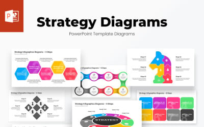 Diagrammes de modèles PowerPoint d&amp;#39;infographie de stratégie