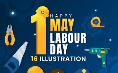16 Happy Labor Day vektorillustration