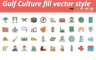Icona vettoriale della cultura del Golfo | AI | ENV | SVG che può essere facilmente modificato