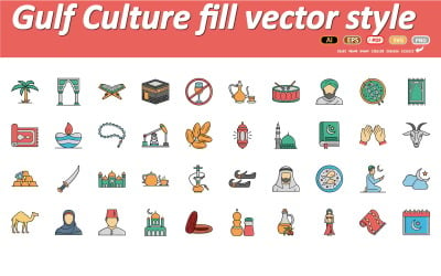 Icône vectorielle de la culture du Golfe | IA | PSE | SVG qui peut facilement être modifié