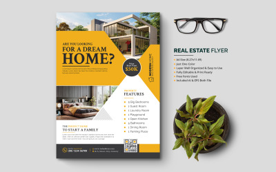 Modern Creative Real Estate Flyer Design for Advertising | Modern Home Sale Realtor Flyer