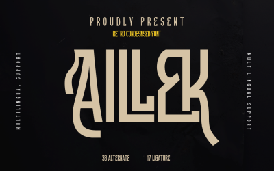 Aillek | Retro komprimierte Schriftart