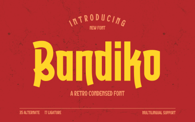 Bandiko | Retro komprimierte Schriftart