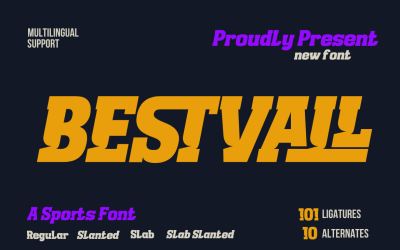 BESTVAL | Lettertype in atletische stijl