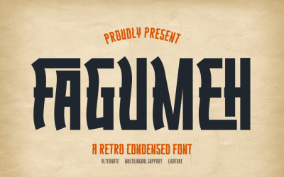 FAGUMEH | Retro komprimierte Schriftart