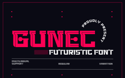 Gunec | Futurystyczna nowoczesna czcionka