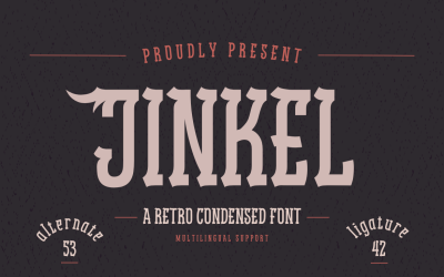 Jinkel | Retro komprimierte Schriftart