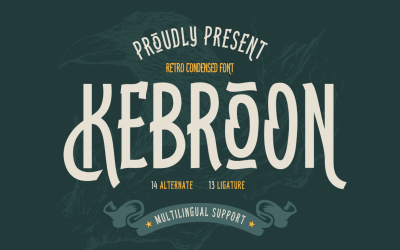 KEBRON | Retro komprimierte Schriftart