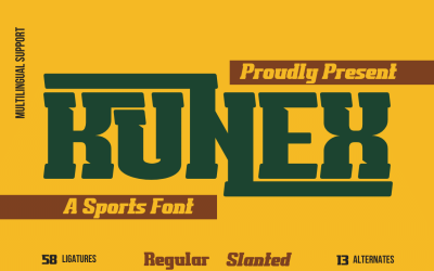 KUNEX | Schriftart im sportlichen Stil