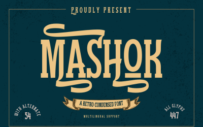 Mashok | Retro tömörített betűtípus