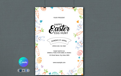 Printable Easter Party Invitation Flyer Template