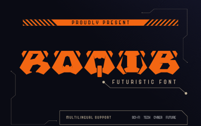 Raqib | Futuristisk stil teckensnitt