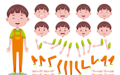 Front View Cute Boys Character Creation Set #02
