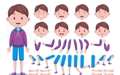 Front View Cute Boys Character Creation Set #04