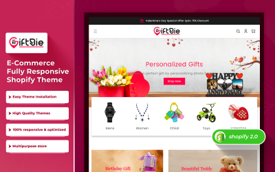 Giftbie - Gift Shop &amp;amp; Multipurpose  Shopify 2.0 Theme