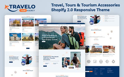 Travelo - Seyahat, Turlar ve Turizm Aksesuarları Mağazası Çok Amaçlı Shopify 2.0 Duyarlı Teması