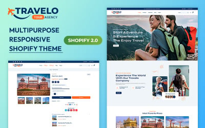 Travelo – агентство подорожей, турів і туризму. Багатоцільова адаптивна тема Shopify 2.0