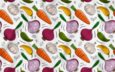 Vector de patrones sin fisuras de verduras #01
