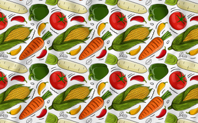 Vector de patrones sin fisuras de verduras #04