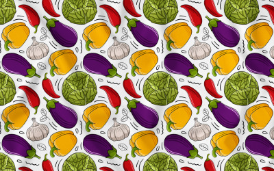Zöldségek Seamless Pattern Vector #03