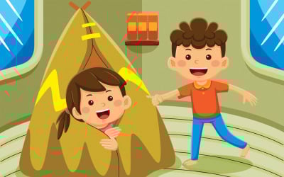 Indoor Activity Cartoon Vector #01
