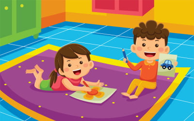 Indoor Activity Cartoon Vector #05