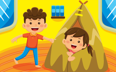 Vetor de desenhos animados de atividades internas # 06