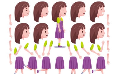 Conjunto de Criação de Personagem de Meninas Fofas da Vista Direita #02