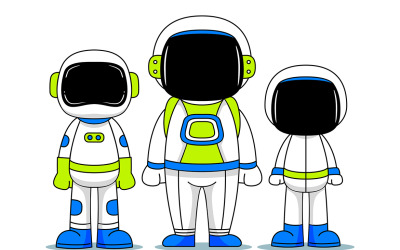 Illustration vectorielle de personnages d&amp;#39;astronautes