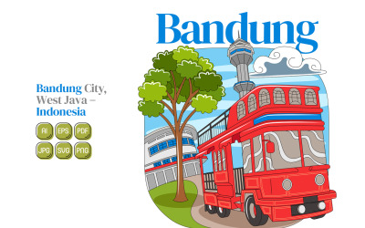 Illustration vectorielle de la ville de Bandung