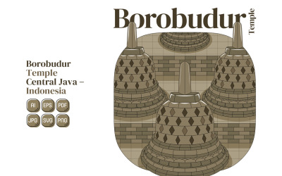Ilustración de Vector de templo de Borobudur
