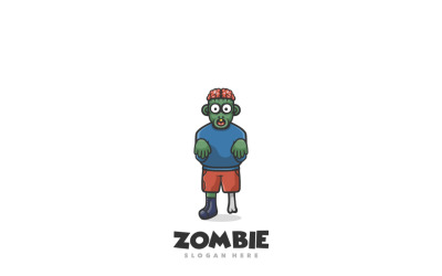Caricature de mascotte de logo de zombie