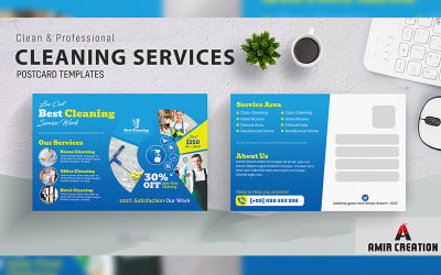 Cleaning &amp;amp; Disinfection Services Postcard Templates
