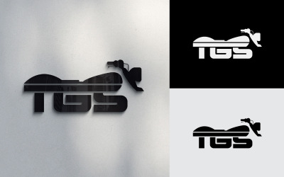 Design de logotipo de letra TGS para motocicleta