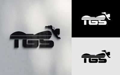 Diseño de logotipo de letra TGS de motocicleta