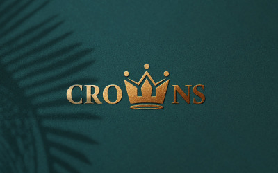 Diseño de logotipo W Letter Crown Wordmark