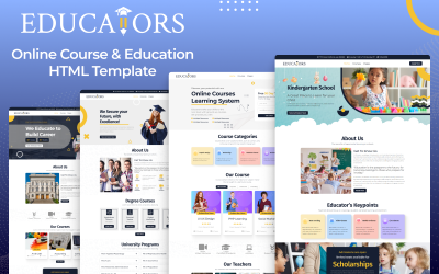 Educadores - Curso en línea y plantilla HTML de educación