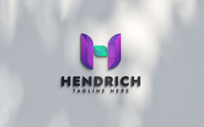 H betű színes Monogram Logo Design