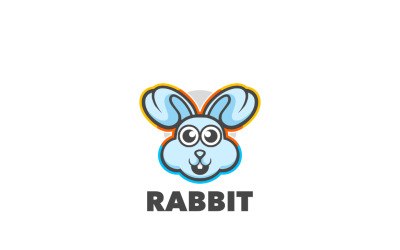 Kaninchen-Karikatur-Maskottchen-Logo-Vorlage