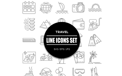 Pacchetto set di icone di viaggio per le vacanze