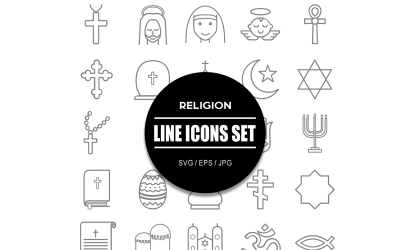 Paquete de iconos de conjunto de iconos de religión